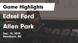 Edsel Ford  vs Allen Park  Game Highlights - Jan. 15, 2019
