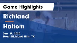 Richland  vs Haltom  Game Highlights - Jan. 17, 2020
