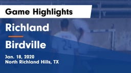 Richland  vs Birdville  Game Highlights - Jan. 18, 2020