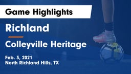 Richland  vs Colleyville Heritage  Game Highlights - Feb. 3, 2021