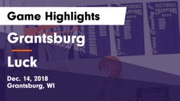 Grantsburg  vs Luck  Game Highlights - Dec. 14, 2018