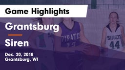 Grantsburg  vs Siren  Game Highlights - Dec. 20, 2018