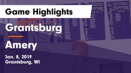 Grantsburg  vs Amery  Game Highlights - Jan. 8, 2019