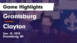 Grantsburg  vs Clayton  Game Highlights - Jan. 15, 2019