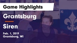 Grantsburg  vs Siren  Game Highlights - Feb. 1, 2019
