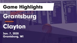 Grantsburg  vs Clayton  Game Highlights - Jan. 7, 2020