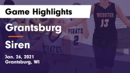 Grantsburg  vs Siren  Game Highlights - Jan. 26, 2021