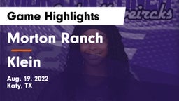 Morton Ranch  vs Klein  Game Highlights - Aug. 19, 2022