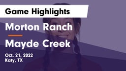 Morton Ranch  vs Mayde Creek  Game Highlights - Oct. 21, 2022