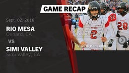 Recap: Rio Mesa  vs. Simi Valley  2016