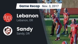 Recap: Lebanon  vs. Sandy  2017