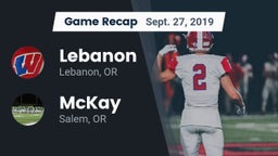 Recap: Lebanon  vs. McKay  2019