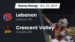 Recap: Lebanon  vs. Crescent Valley  2019