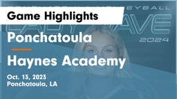 Ponchatoula  vs Haynes Academy Game Highlights - Oct. 13, 2023