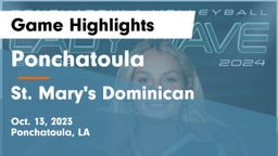 Ponchatoula  vs St. Mary's Dominican  Game Highlights - Oct. 13, 2023