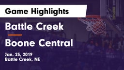 Battle Creek  vs Boone Central  Game Highlights - Jan. 25, 2019