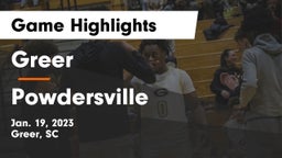 Greer  vs Powdersville  Game Highlights - Jan. 19, 2023