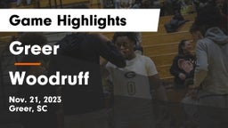 Greer  vs Woodruff  Game Highlights - Nov. 21, 2023
