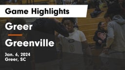 Greer  vs Greenville Game Highlights - Jan. 6, 2024