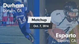 Matchup: Durham  vs. Esparto  2016