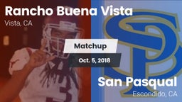 Matchup: Rancho Buena Vista vs. San Pasqual  2018