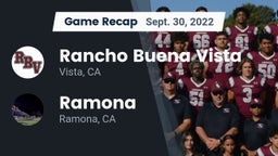 Recap: Rancho Buena Vista  vs. Ramona  2022