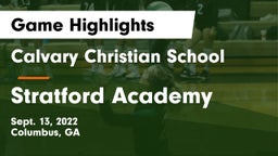 Calvary Christian School vs Stratford Academy  Game Highlights - Sept. 13, 2022