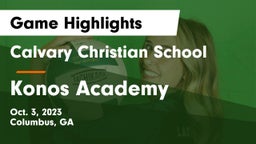 Calvary Christian School vs Konos Academy Game Highlights - Oct. 3, 2023
