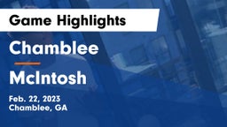 Chamblee  vs McIntosh  Game Highlights - Feb. 22, 2023
