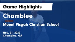 Chamblee  vs Mount Pisgah Christian School Game Highlights - Nov. 21, 2022