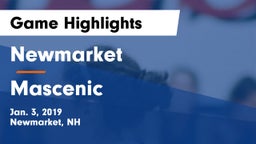 Newmarket  vs Mascenic Game Highlights - Jan. 3, 2019