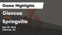 Glencoe  vs Springville Game Highlights - Dec 09, 2016