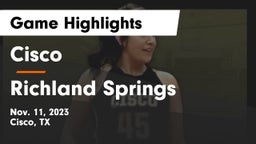 Cisco  vs Richland Springs  Game Highlights - Nov. 11, 2023