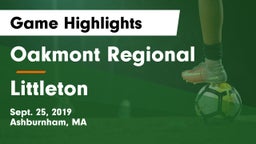 Oakmont Regional  vs Littleton  Game Highlights - Sept. 25, 2019