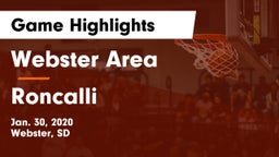 Webster Area  vs Roncalli Game Highlights - Jan. 30, 2020