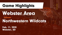 Webster Area  vs Northwestern Wildcats Game Highlights - Feb. 11, 2020