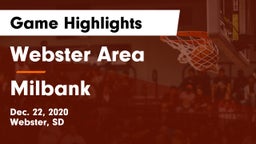 Webster Area  vs Milbank  Game Highlights - Dec. 22, 2020