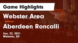 Webster Area  vs Aberdeen Roncalli  Game Highlights - Jan. 22, 2021