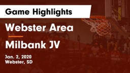 Webster Area  vs Milbank JV Game Highlights - Jan. 2, 2020
