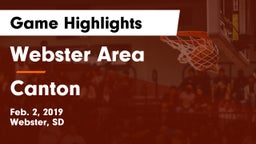 Webster Area  vs Canton  Game Highlights - Feb. 2, 2019