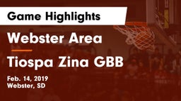 Webster Area  vs Tiospa Zina GBB Game Highlights - Feb. 14, 2019