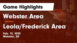 Webster Area  vs Leola/Frederick Area Game Highlights - Feb. 15, 2020