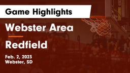 Webster Area  vs Redfield  Game Highlights - Feb. 2, 2023