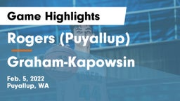Rogers  (Puyallup) vs Graham-Kapowsin  Game Highlights - Feb. 5, 2022