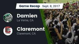 Recap: Damien  vs. Claremont  2017