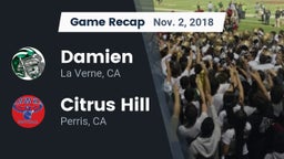 Recap: Damien  vs. Citrus Hill  2018
