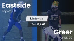 Matchup: Eastside  vs. Greer  2018