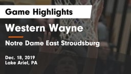 Western Wayne  vs Notre Dame East Stroudsburg Game Highlights - Dec. 18, 2019