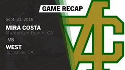 Recap: Mira Costa  vs. West  2016