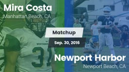 Matchup: Mira Costa High vs. Newport Harbor  2016